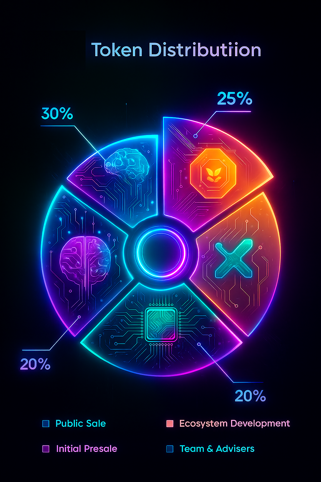 Pie chart of GRO24H token distribution